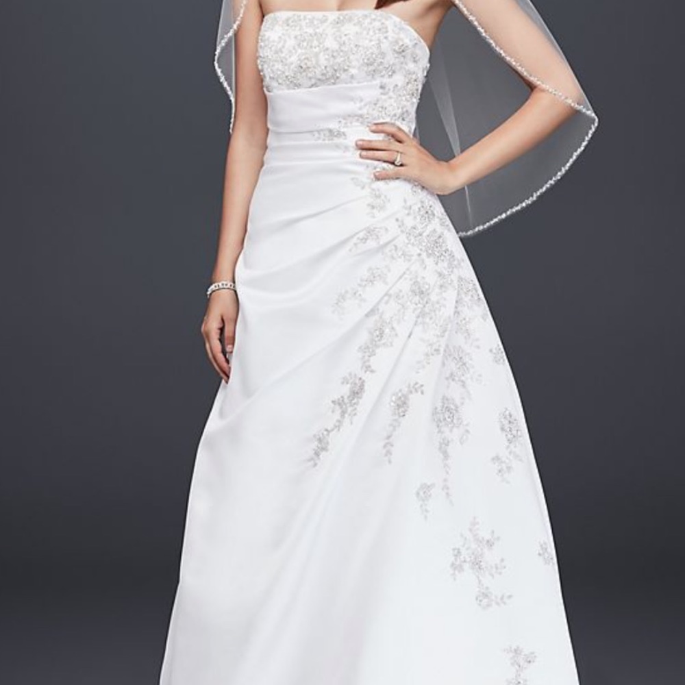 David’s Bridal A-line Ivory strapless wedding dress gown size 16XL